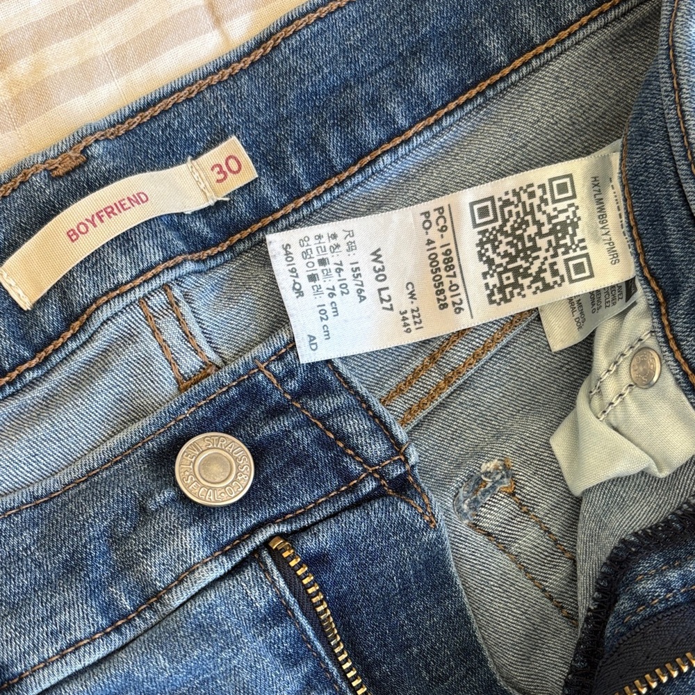 Boyfriend Cropped Blue Jeans